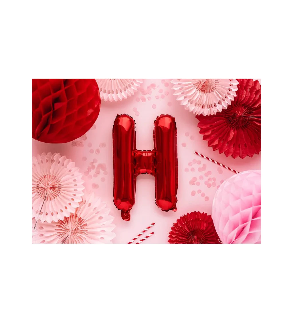 Fóliový balónek H - červený