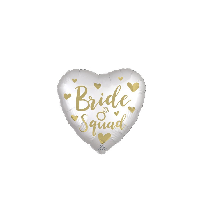 Fóliový balón se zlatým nápisem Bride squad