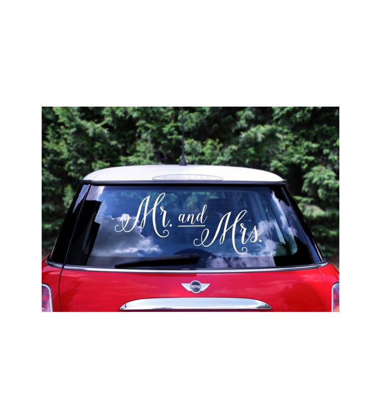 Svatební samolepka - Mr. and Mrs.