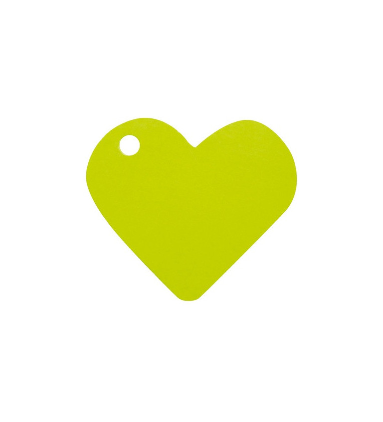 Jmenovka srdce - zelená - 10 ks