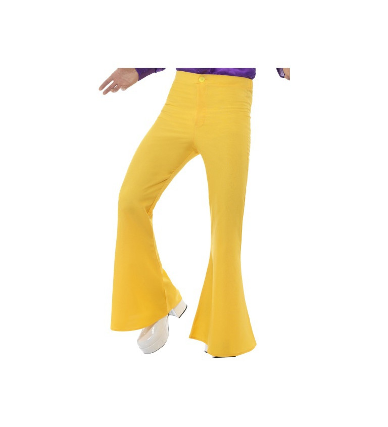 Pánské kalhoty do zvonu - žluté