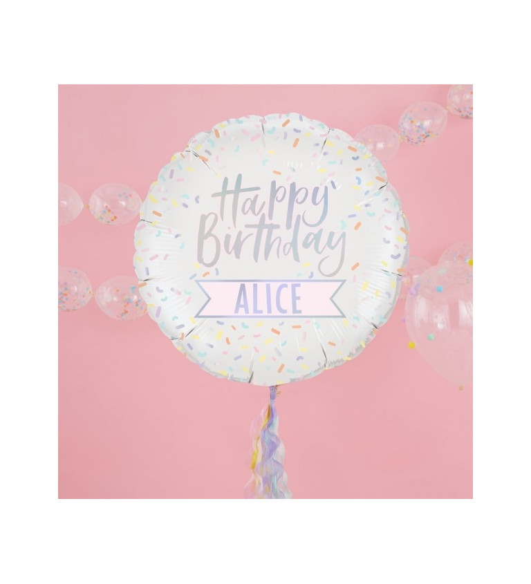 Balonek Happy Birthday - nalepovací