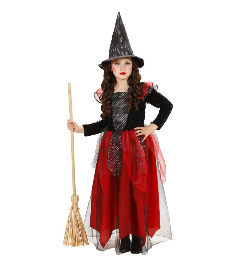 Dětský kostým "Červená čarodějka"