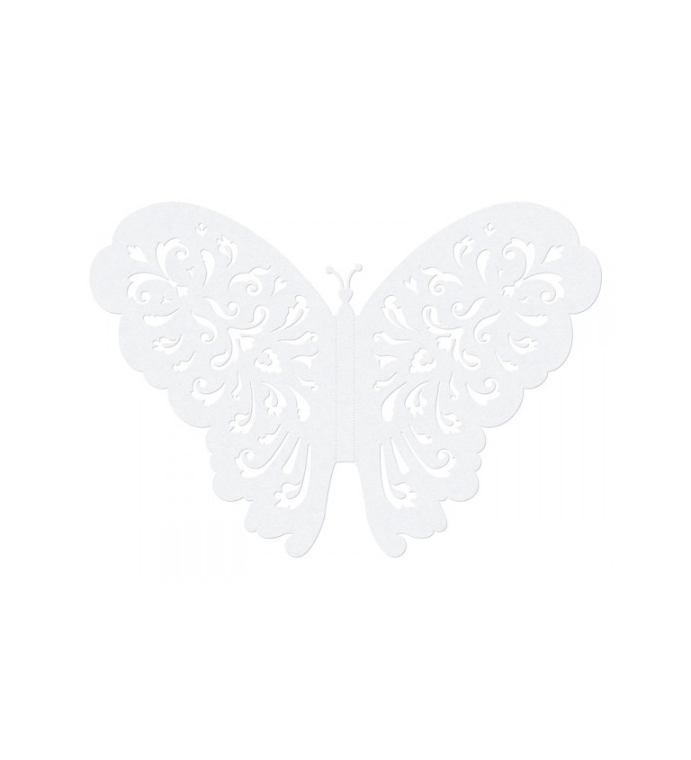 Papíroví motýlci lll - bílá - 10 ks