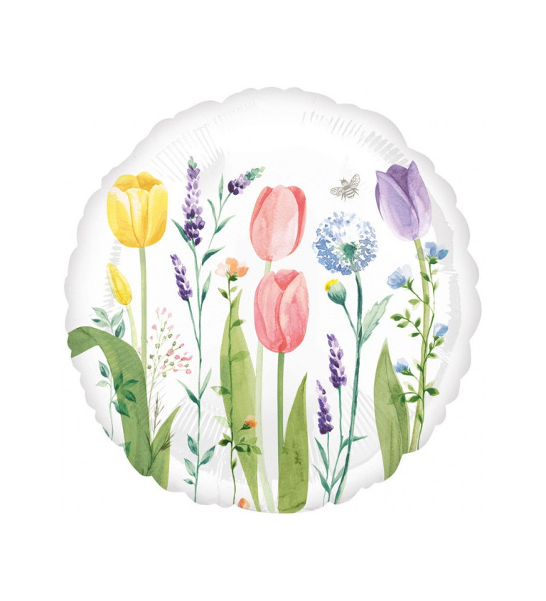 Fóliový balónek zahrada tulipánů