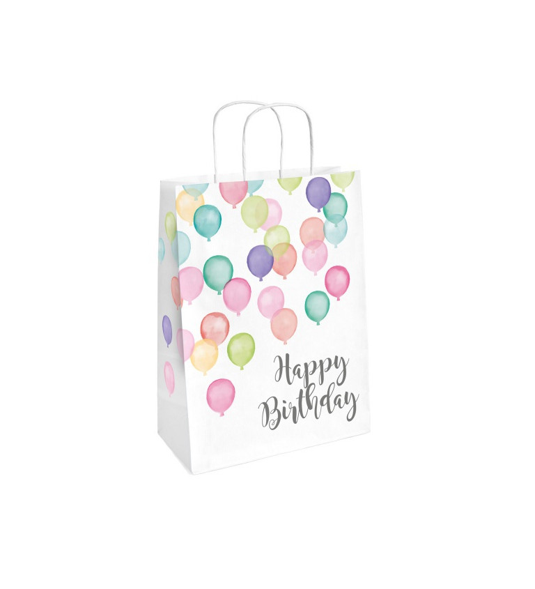 Papírové tašky s balónky Happy Birthday
