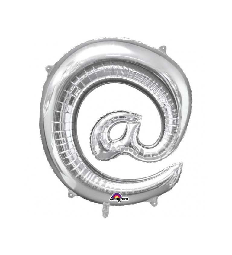Fóliový balónek malý - stříbrný znak "@"