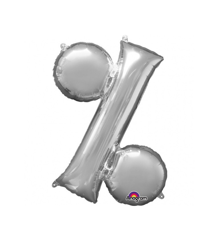 Fóliový balónek malý - stříbrný znak "%"
