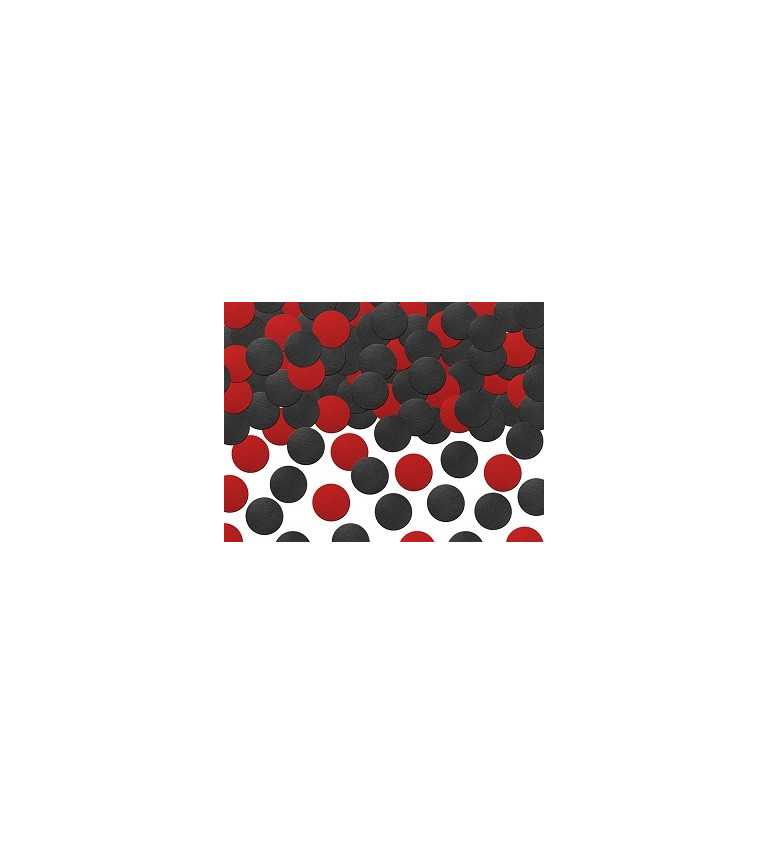 Konfety - červené a černé puntíky