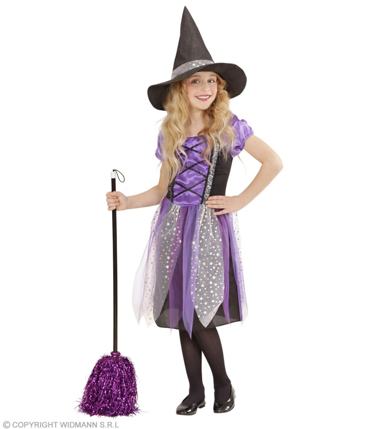 Fialová čarodějka - dívčí kostým