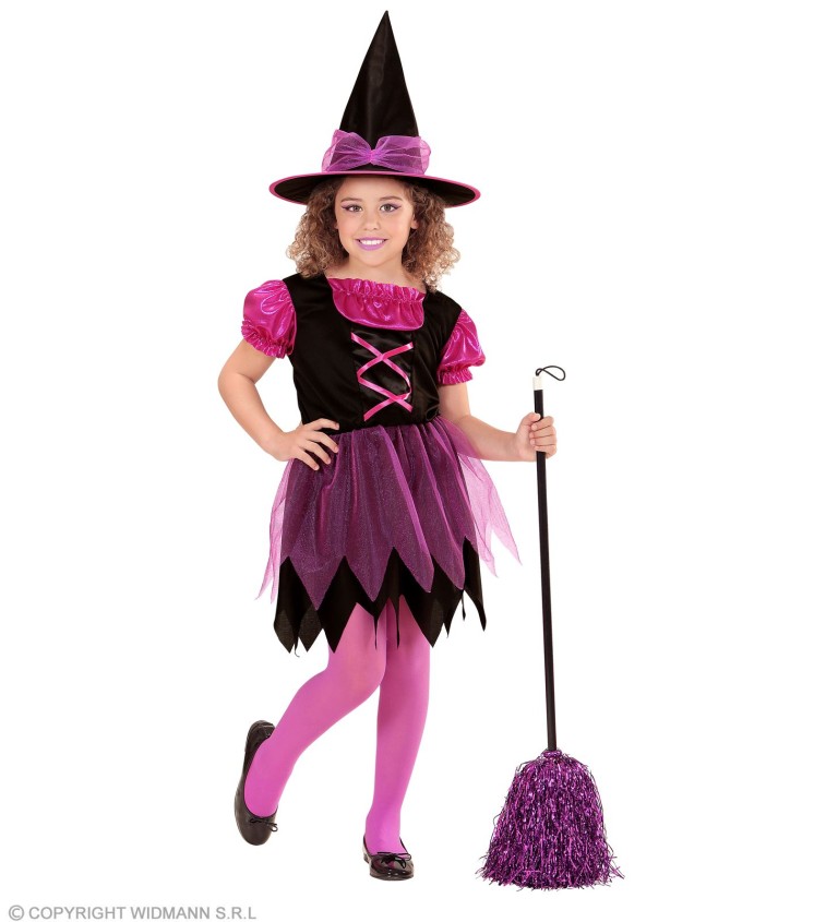 Dětský kostým - růžová čarodějnice