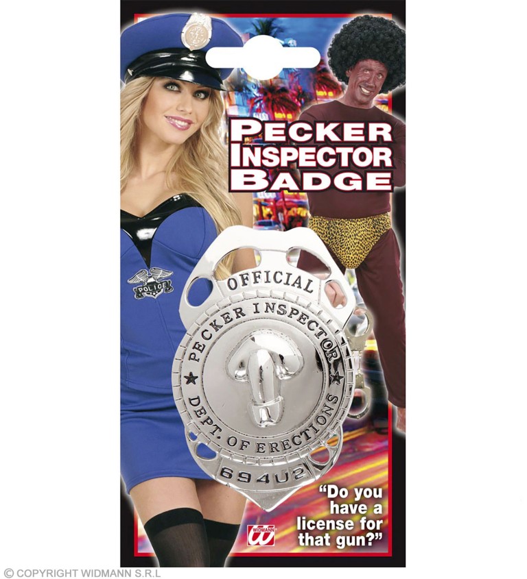 Policejní odznak s motivem penisu