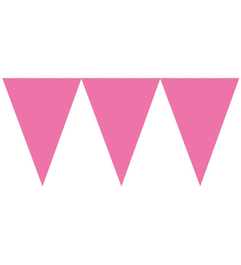 Girlanda - trojúhelníky růžové