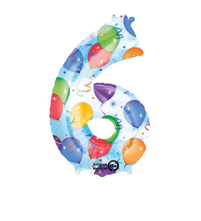 Balonek "6" - barevný