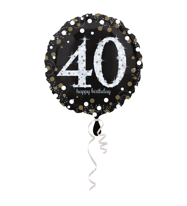 Balonek 40 - třpytivě stříbrný
