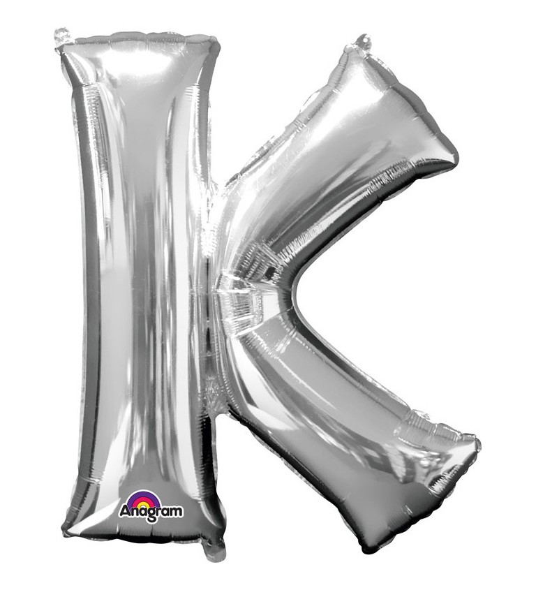 Balonek "K" - stříbrný