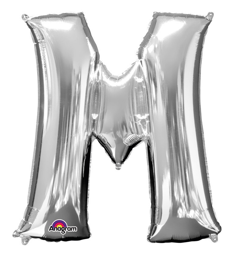 Balonek "M" - stříbrný