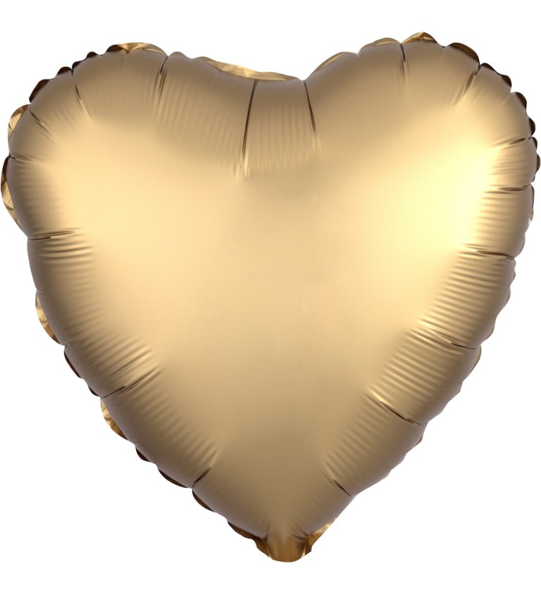 Fóliový balónek ve tvaru srdce - zlatý