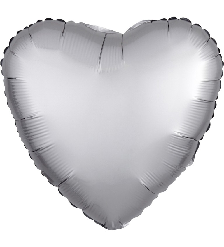 Fóliový balónek ve tvaru srdce - platinový