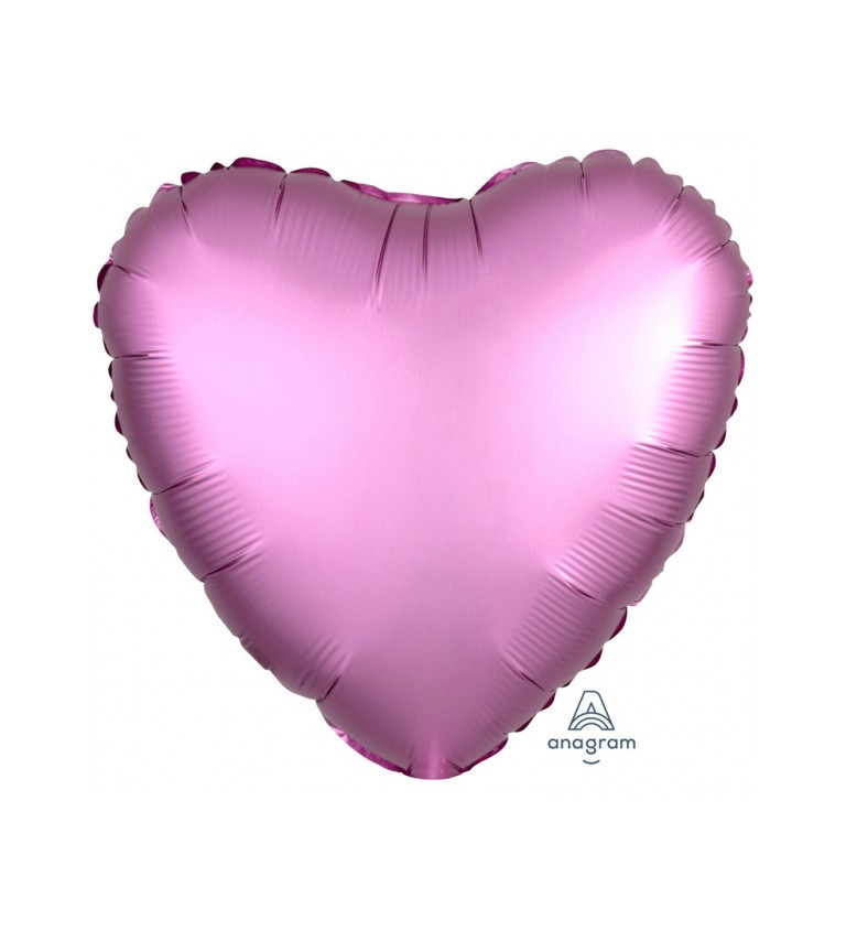Fóliový balónek ve tvaru srdce - růžový