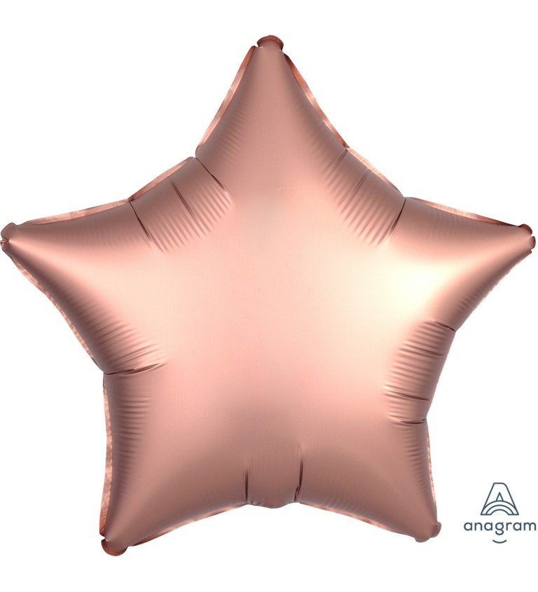 Fóliový balónek ve tvaru hvězdy - růžové zlato