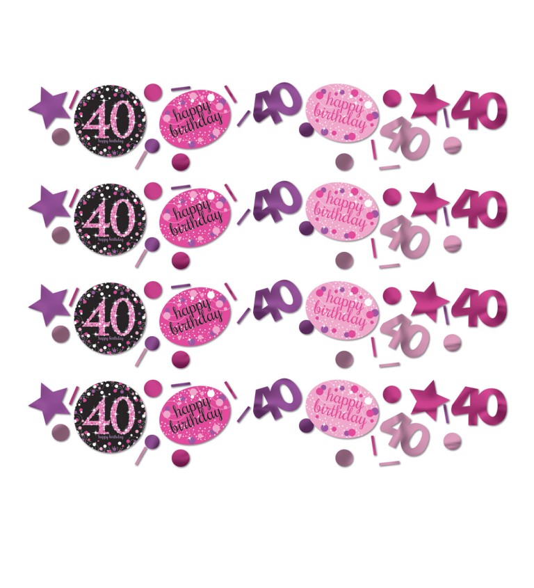 Konfety 40 - růžovo fialové