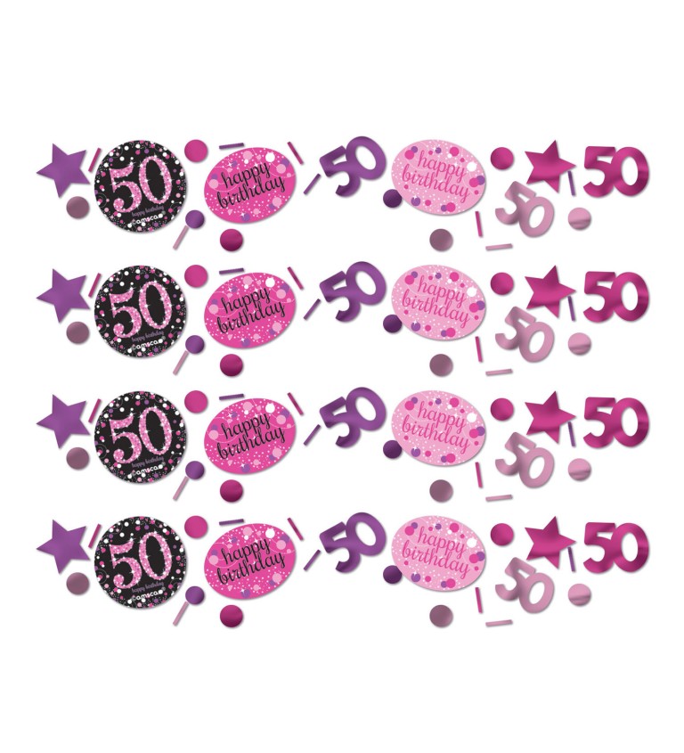 Konfety 50 - růžovo fialové