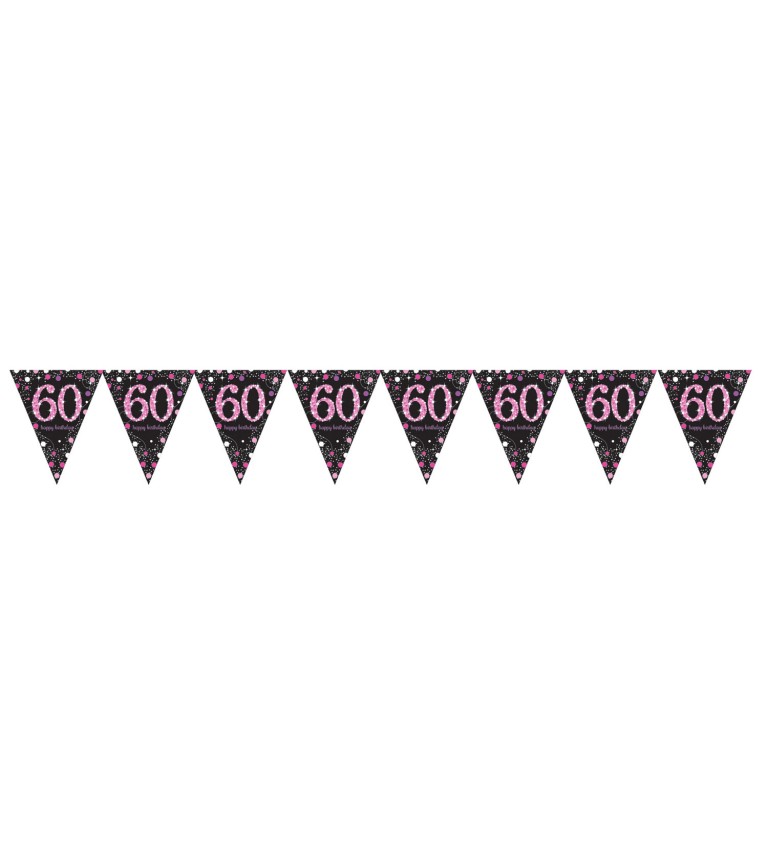 Girlanda 60 - třpytivě růžová