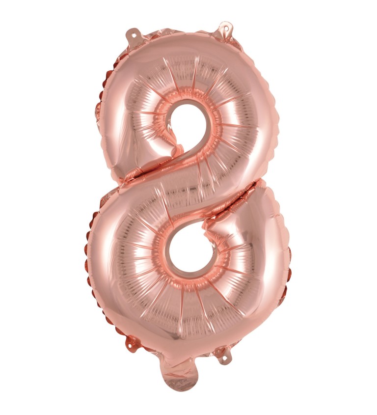 Mini fóliový balónek číslo 8 růžové zlato