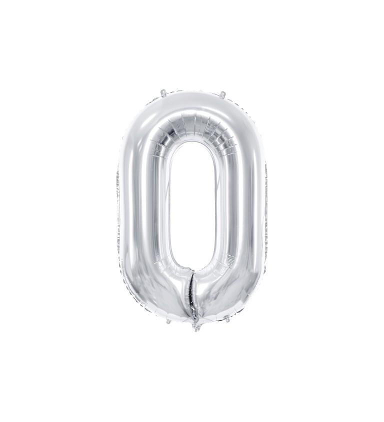Fóliový balónek "0" stříbrný