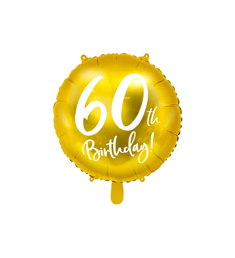 Zlatý fóliový balónek 60th Birthday