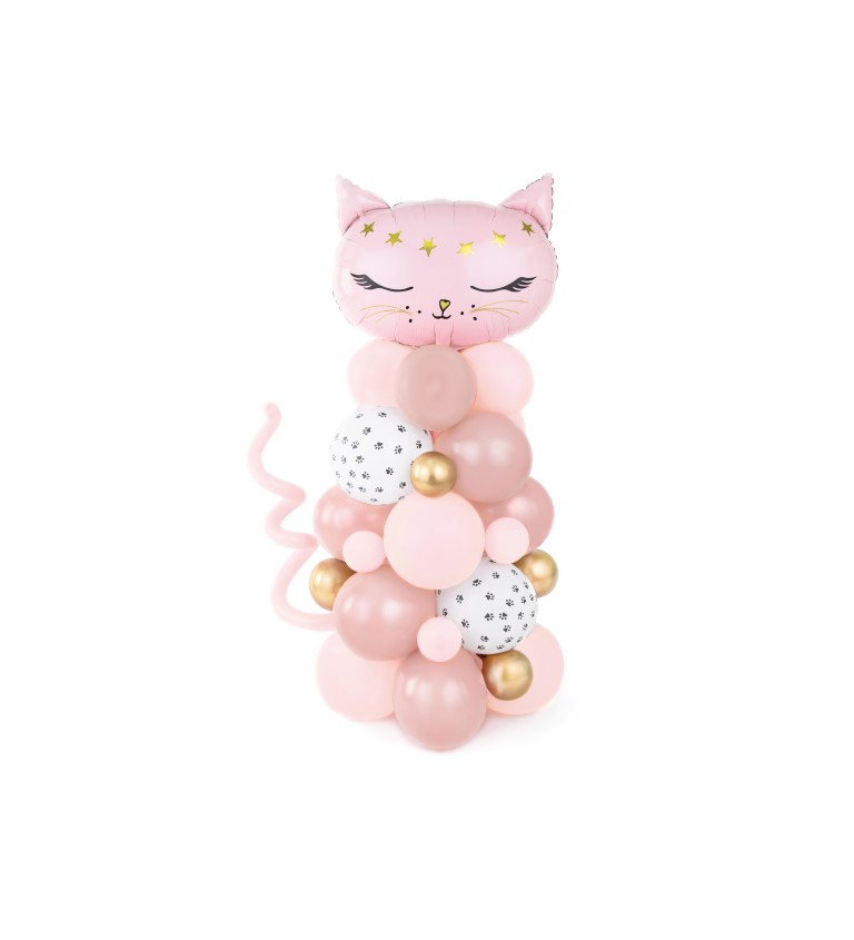 Sada balónků - růžová kočička