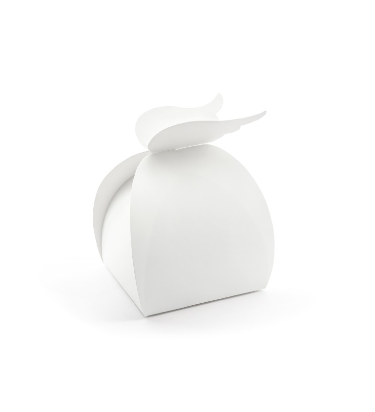 Dárková krabička bílá s křídly - 10 ks