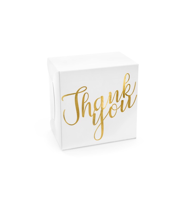 Krabička na dortíky bílá se zlatým nápisem - 10 ks