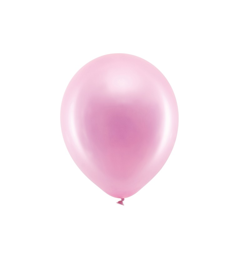 Metalicky růžové balónky 10ks