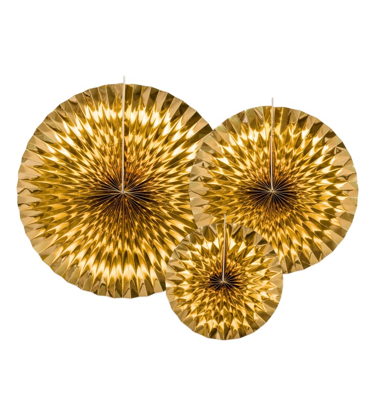 Dekorativní rozeta - holografická zlatá 3 ks