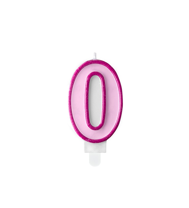 Svíčka s číslem růžová - 0