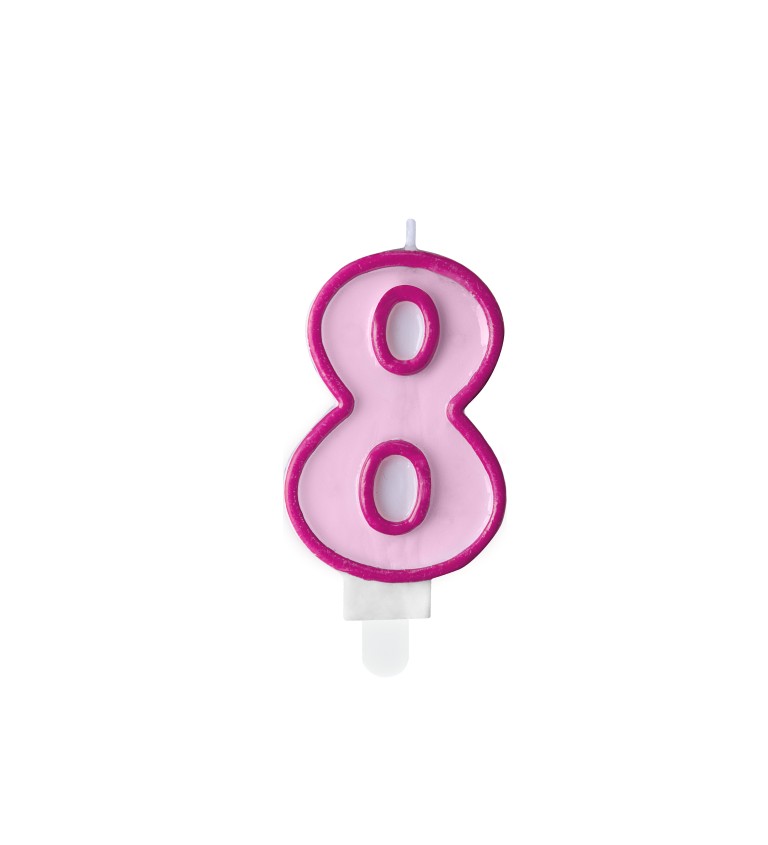 Svíčka s číslem růžová - 8