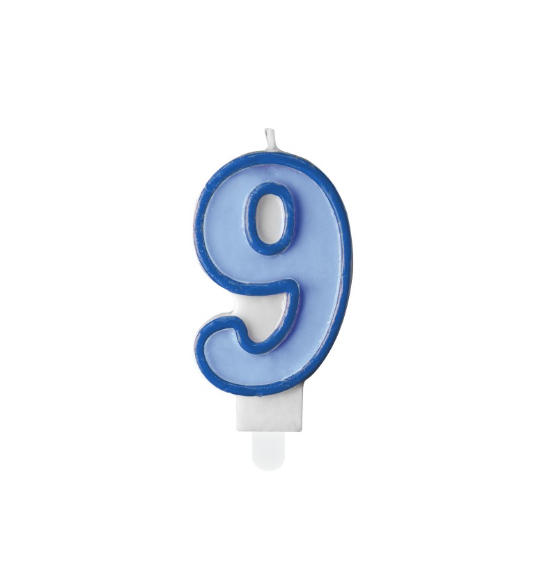 Svíčka s číslem modrá - 9