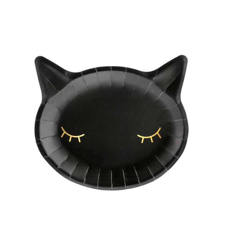 Talíř kočička černá - 6 kusů