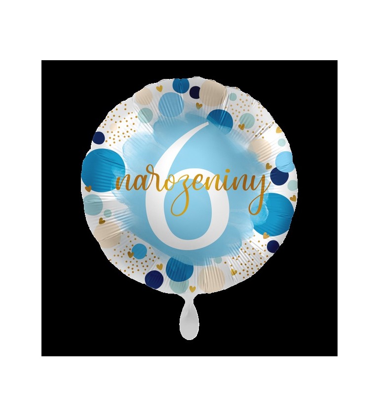 Fóliový balonek 6. narozeniny modrý