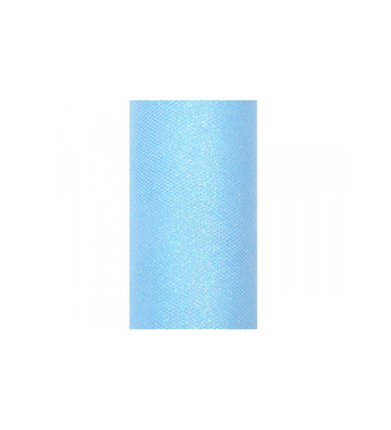 Dekorativní tyl - glitter modrý