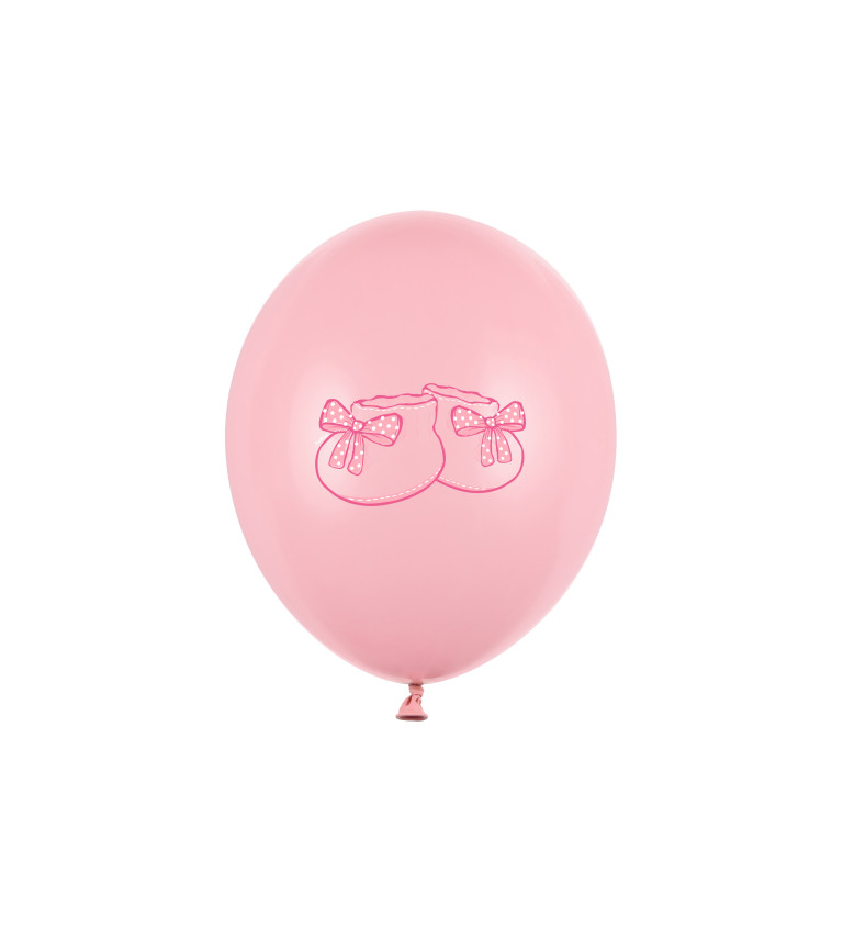 Růžový balonek s botičkami