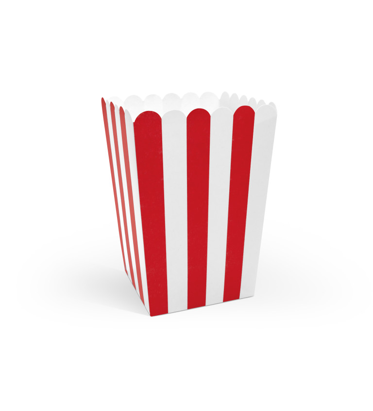 Krabičky na popcorn - červeno bílé pirátské