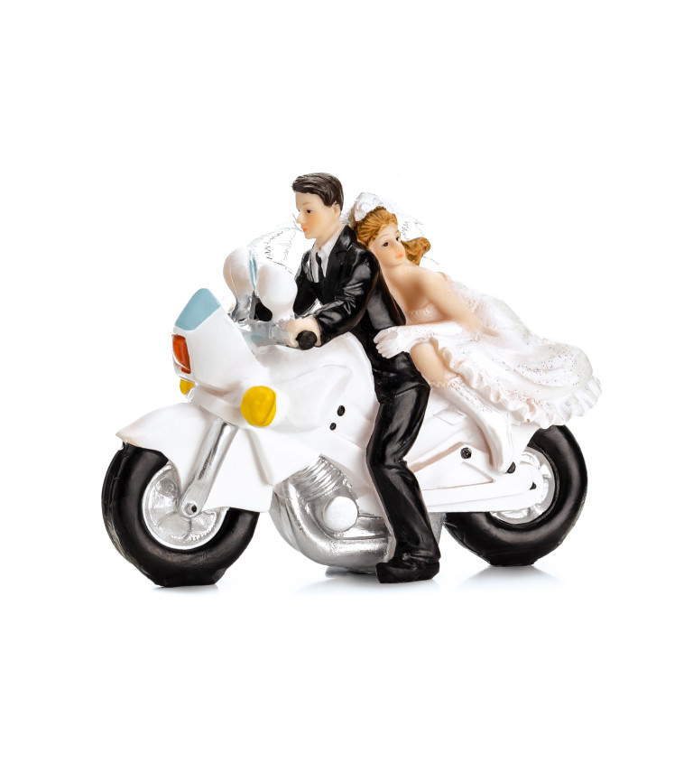 Topper na dort - Novomanželé na motorce
