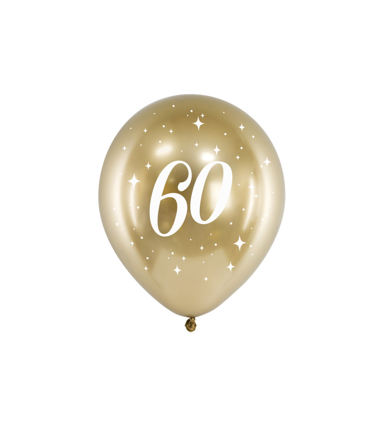 Lesklý zlatý balónek 60 sada