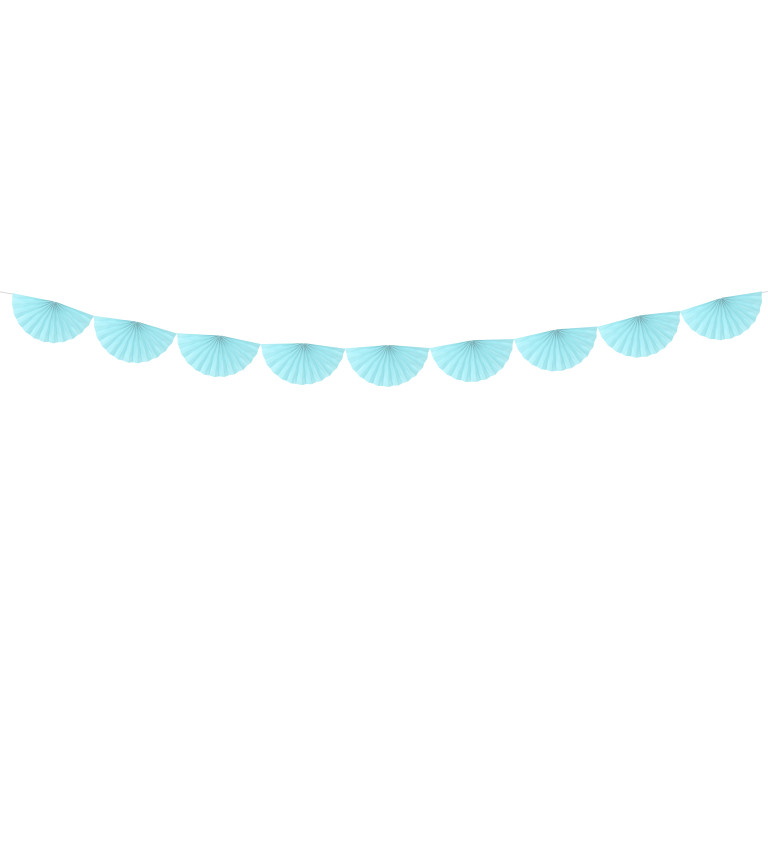 Girlanda - vějířky světle modré menší