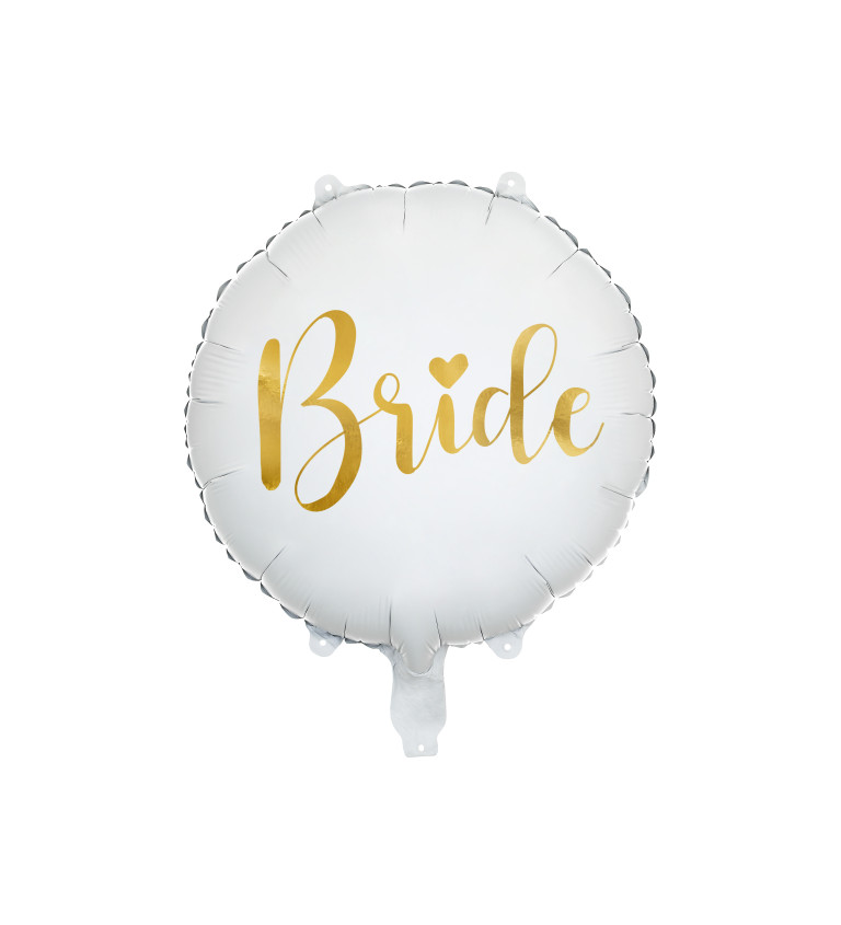 Fóliový balónek - Bride - bílý
