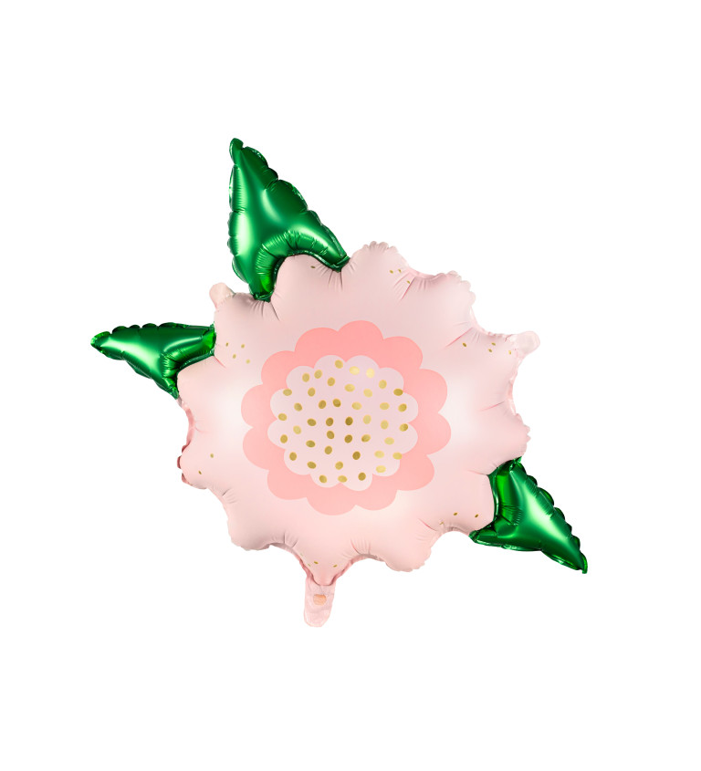 Fóliový balónek - růžová květinka