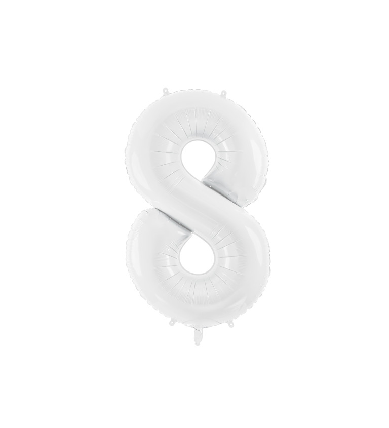 Velká číslice 8 - bílý balonek